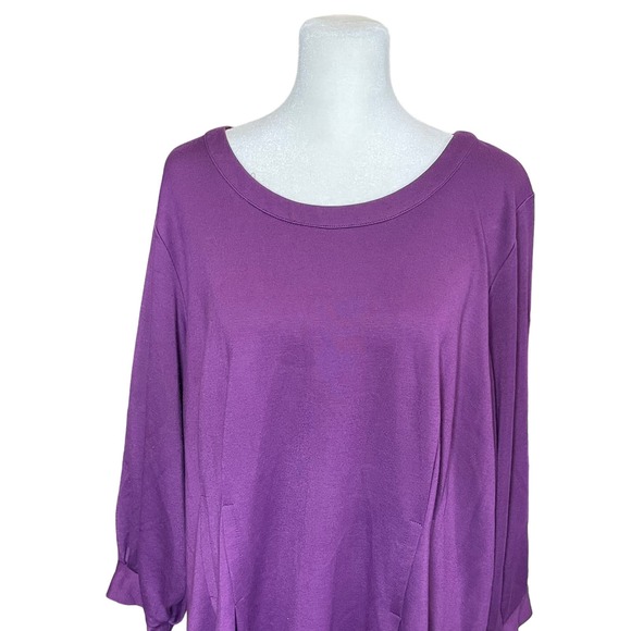 Eloquii Casual Pullover Flowy Blouse Balloon Sleeves Purple Womens Plus‎ Size 20 - Picture 2 of 12